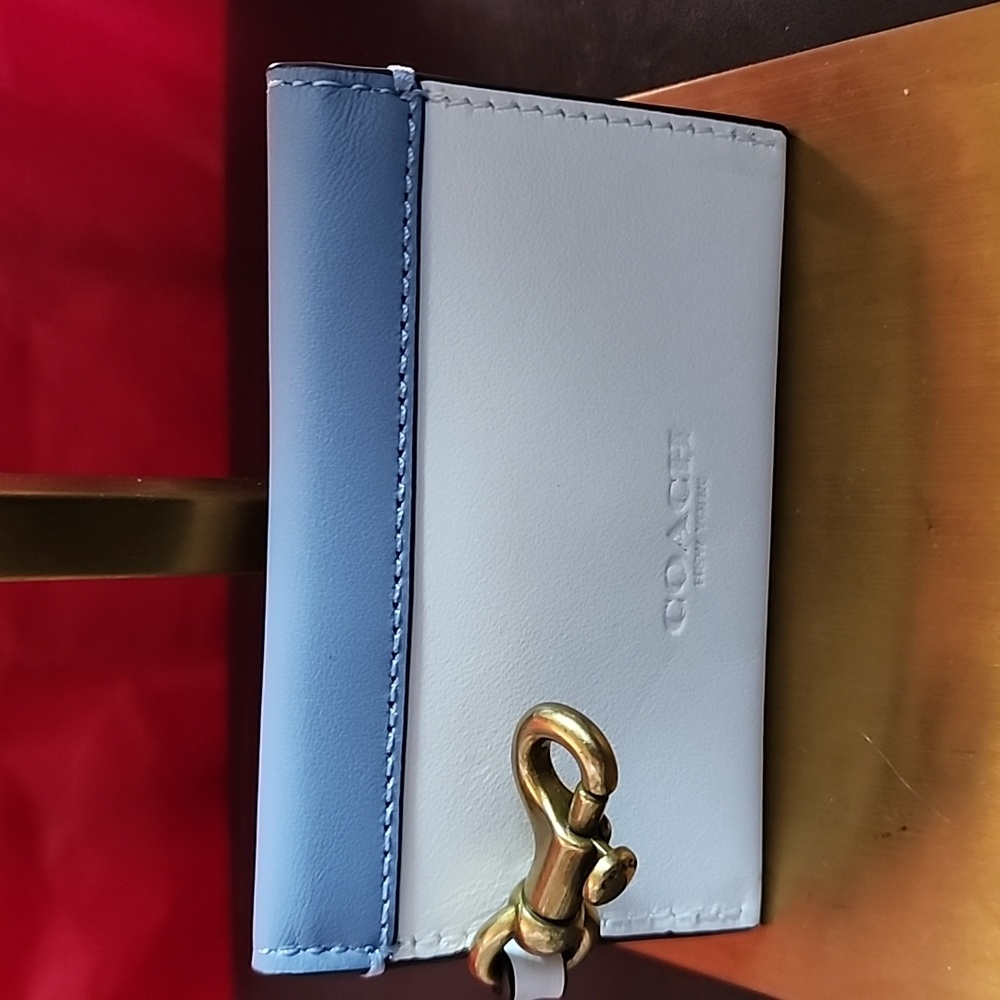 Coach Leather Card Case Wallet With Turn Lock - Picture 2 of 6